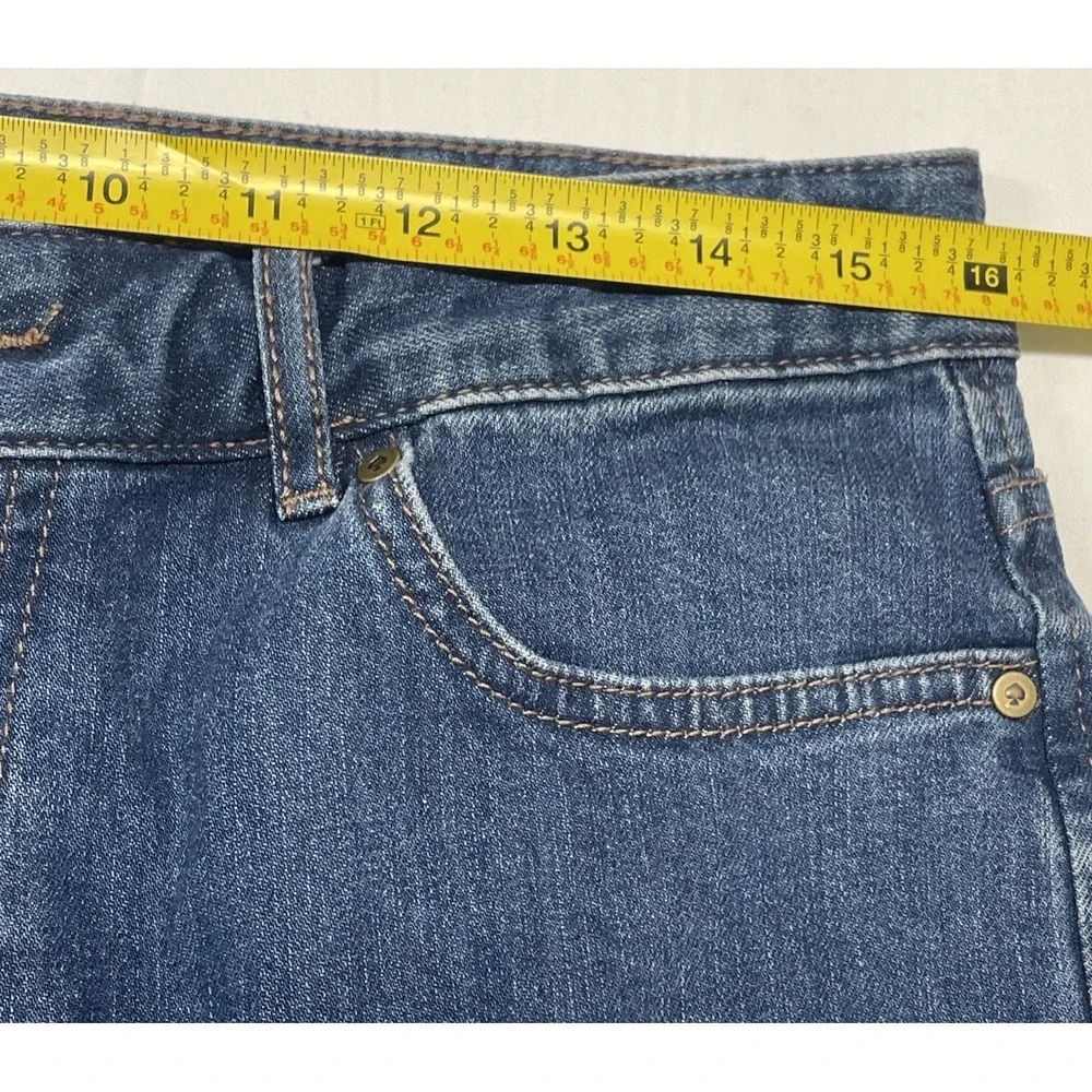 Kate Spade New York Ooh La La Straight Leg Blue Ankle‎ Jeans Raw Hem Womens 30